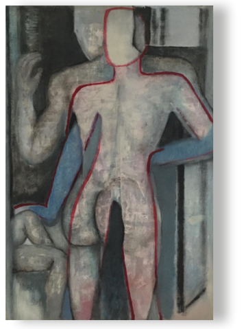 zu Dritt
öl/Lw 120 x 80 cm, 2018